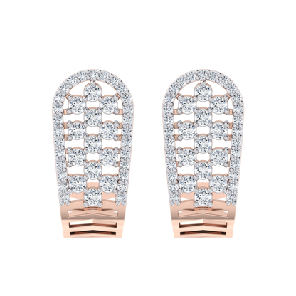 Glittering Jewel Rose Gold Diamond Earrings [rg]