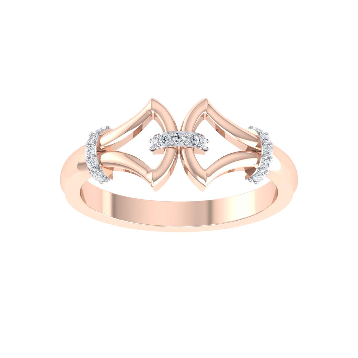 Gilded Arc Rose Gold Diamond Ring  [rg]