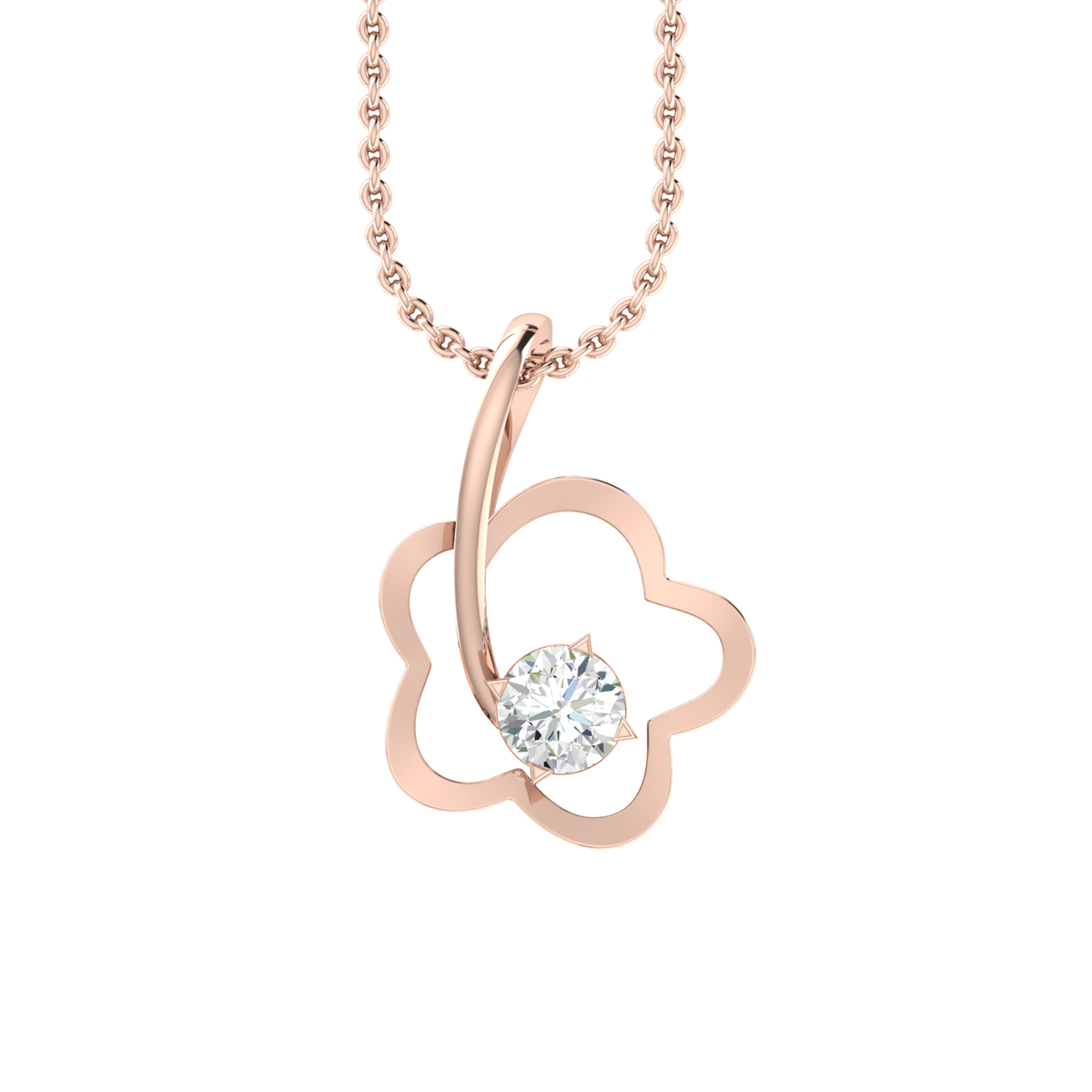 Sparkling Beauty Rose Gold Diamond Pendant [rg]