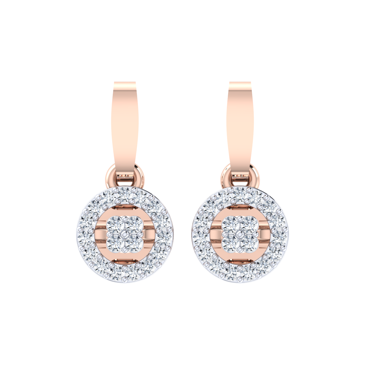 Bling On Rose Gold Diamond Earrings [rg]