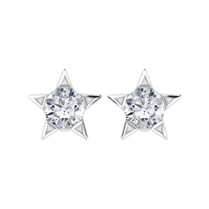 Stellar Glow White Gold Diamond Earrings [wg]