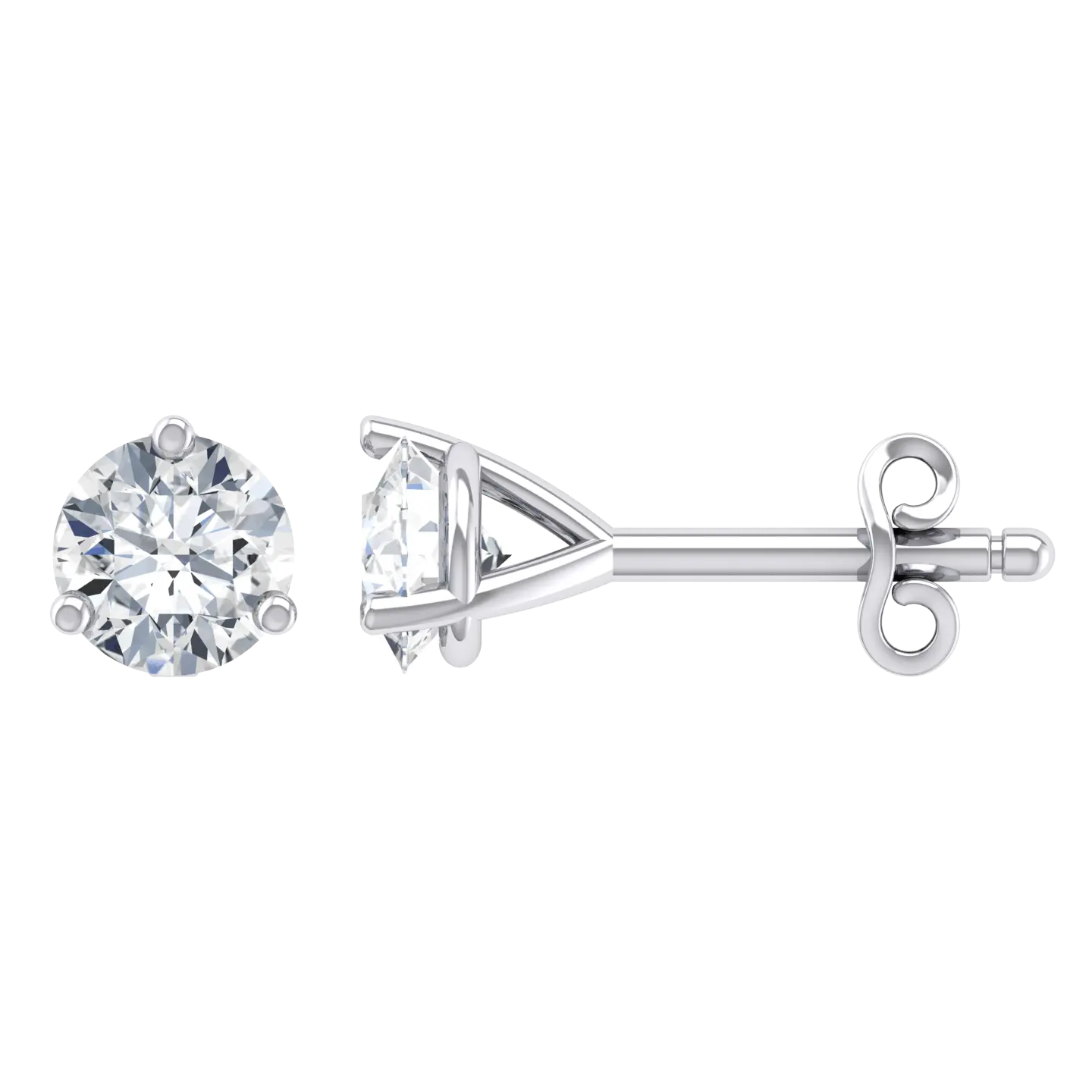 White Gold Diamond Earrings - Daylight 2cts [wg]