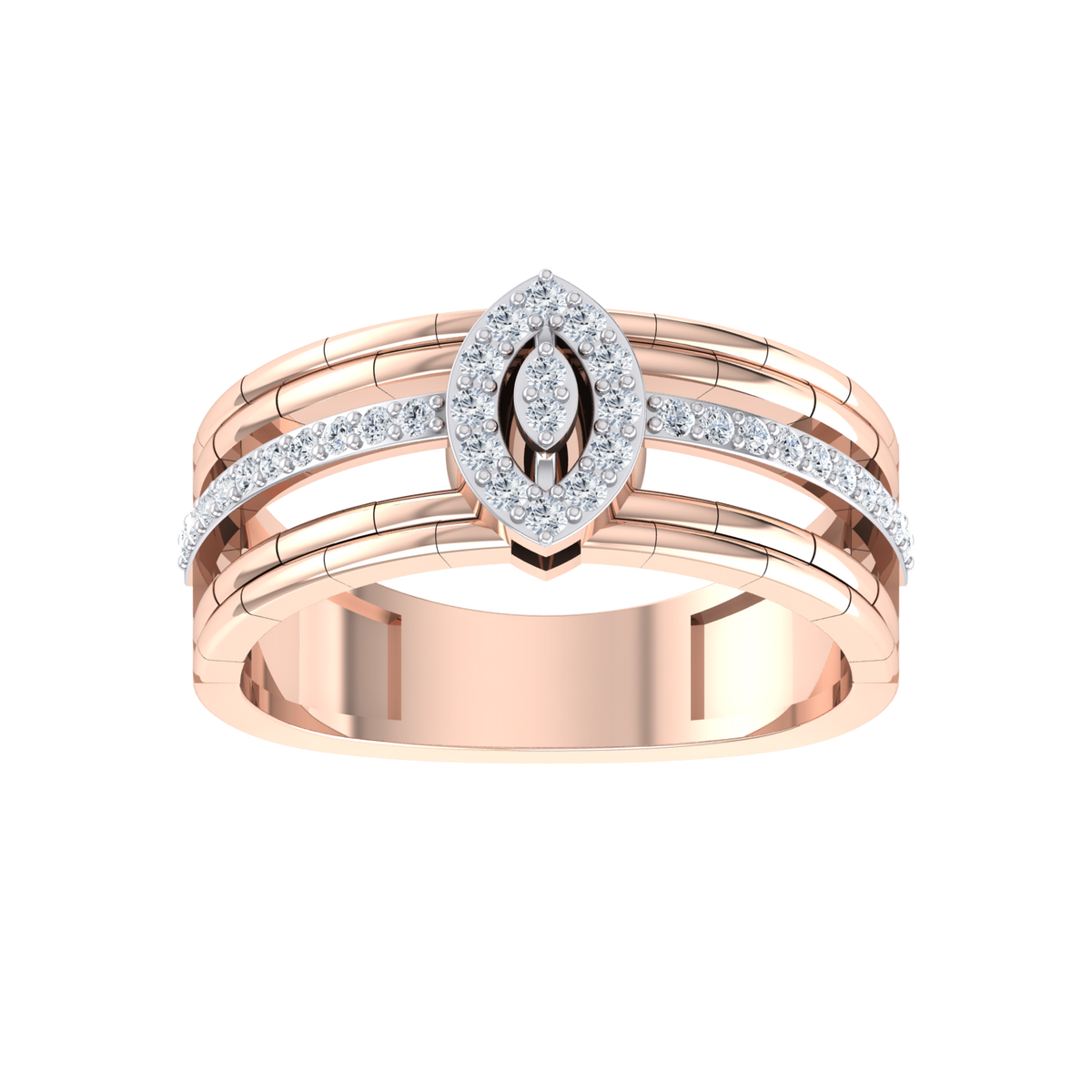 Rose Gold Lab Grown Diamond Ring - Divine Beauty  [rg]