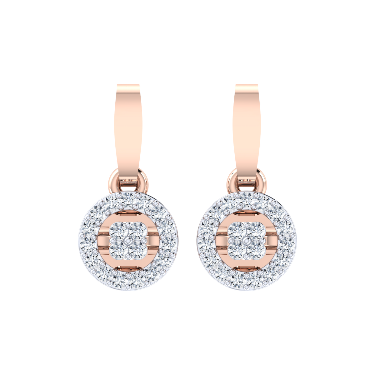 Bling On Rose Gold Diamond Earrings [rg]