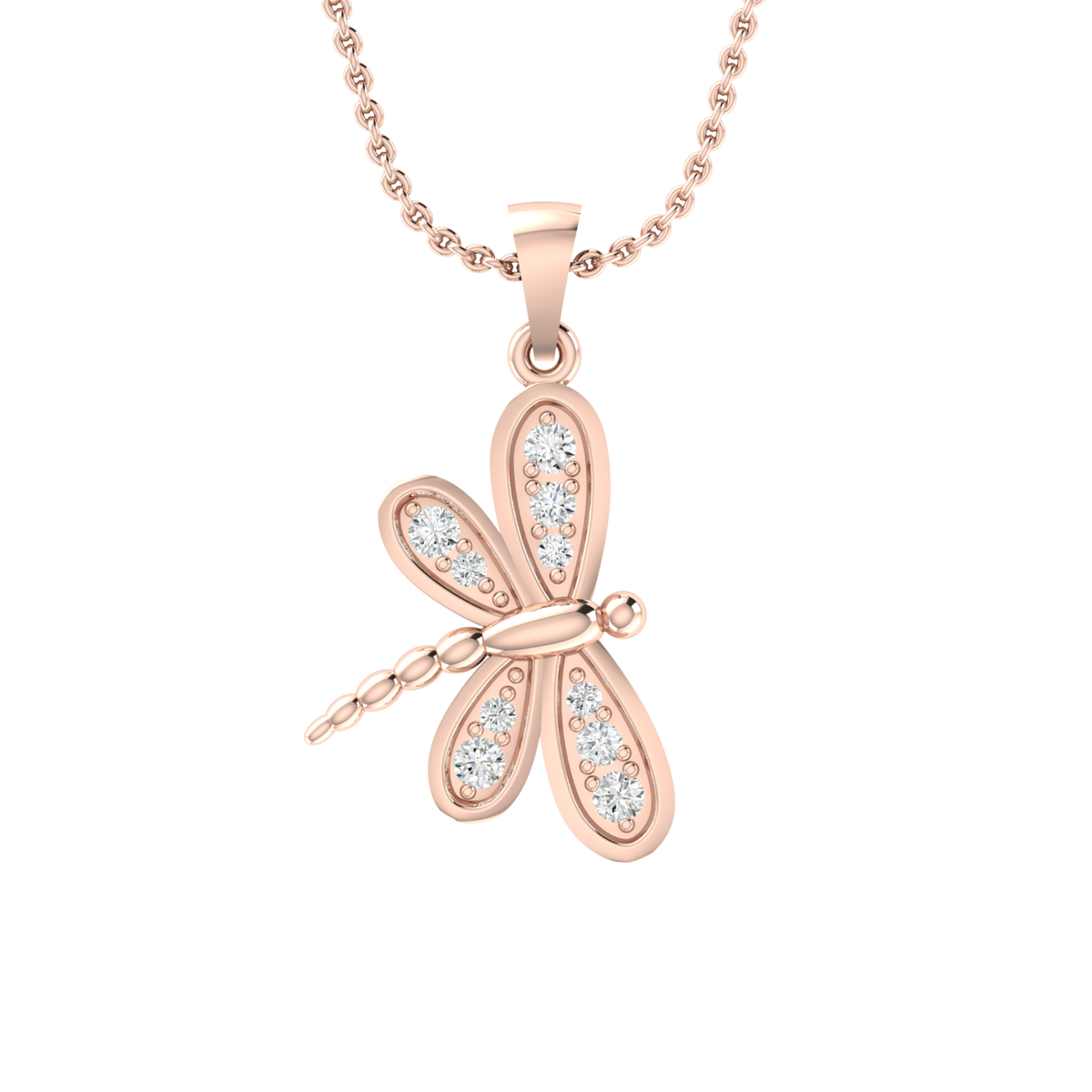 Sparkling Wings Rose Gold Diamond Pendant [rg]