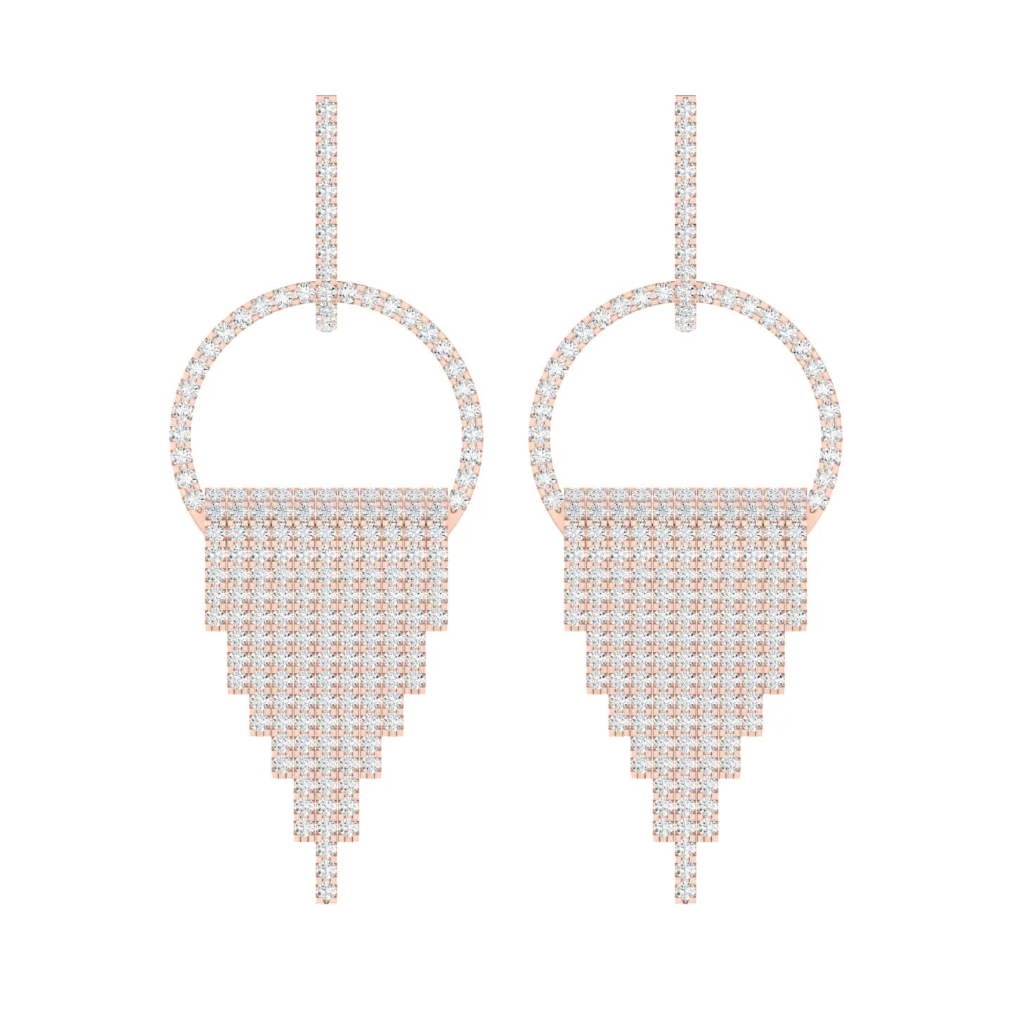 Luminous Frame Rose Gold Diamond Earrings [rg]