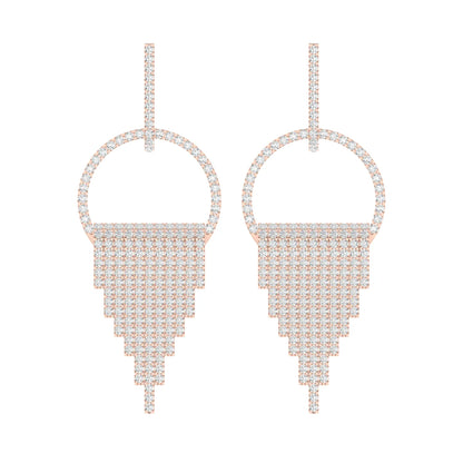 Luminous Frame Rose Gold Diamond Earrings [rg]