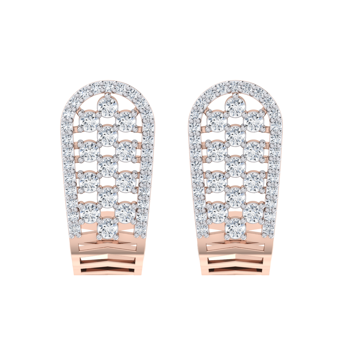 Glittering Jewel Rose Gold Diamond Earrings [rg]