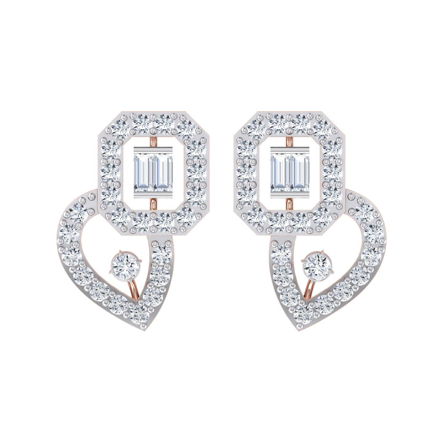Seraphic Beauty Rose Gold Diamond Earrings [rg]