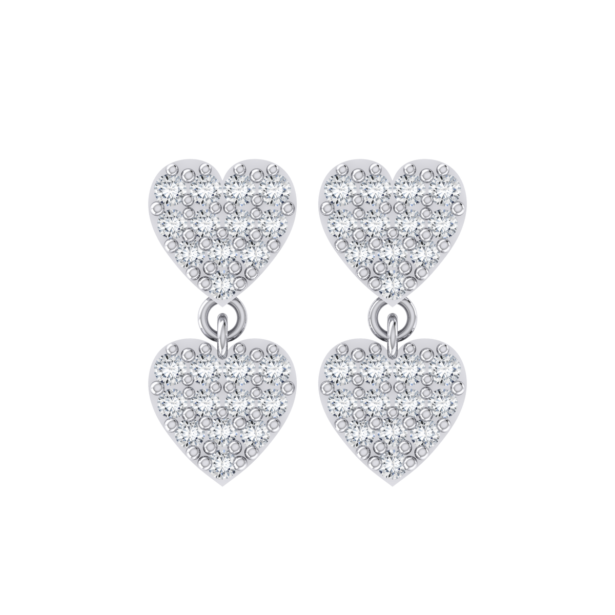 Forever Heart White Gold Diamond Earrings [wg]