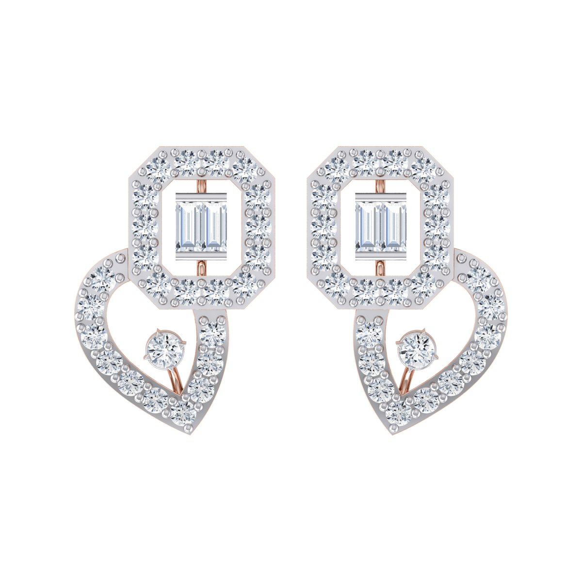 Seraphic Beauty Rose Gold Diamond Earrings [rg]