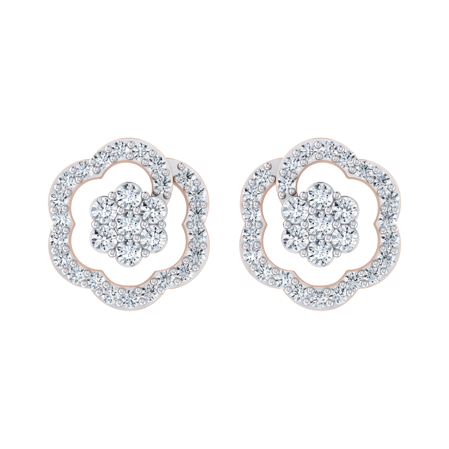 The Desired Rose Gold Diamond Earrings [rg]