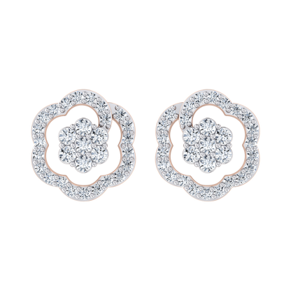 The Desired Rose Gold Diamond Earrings [rg]