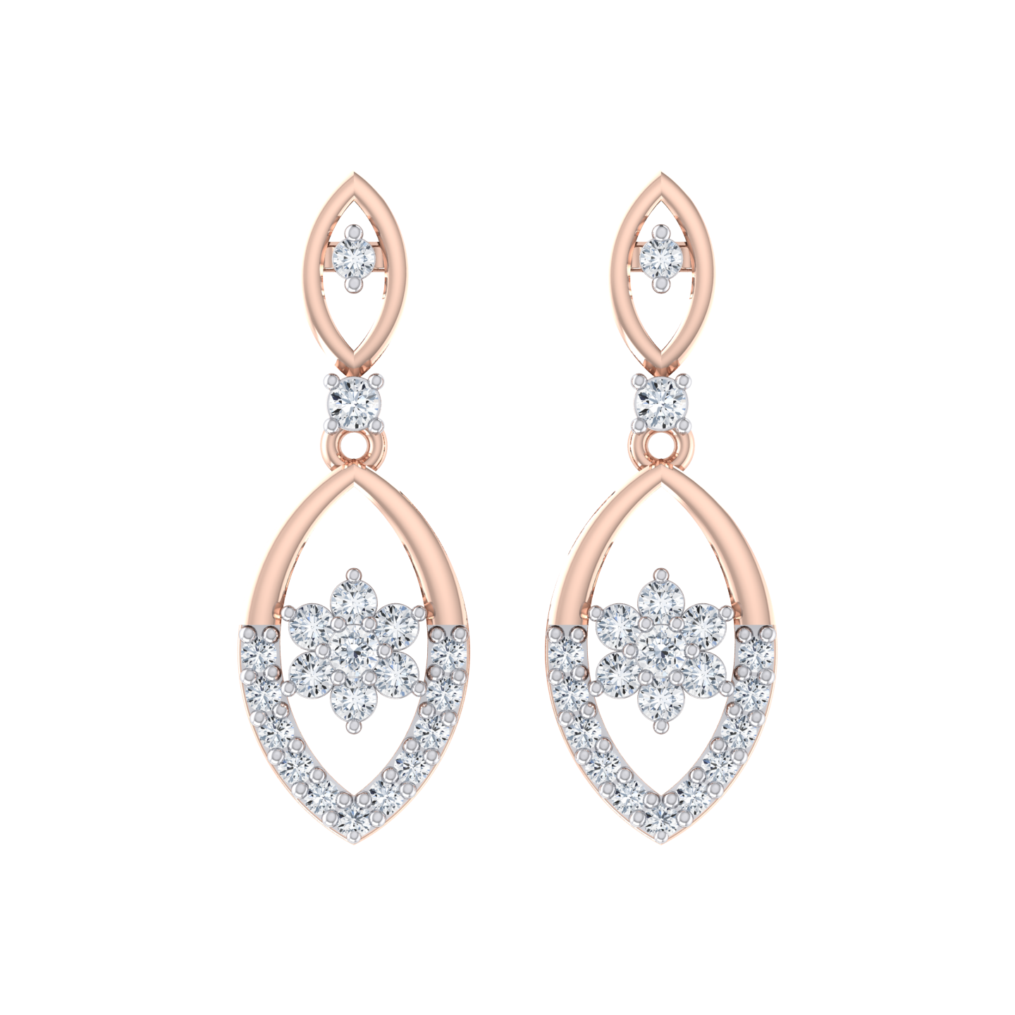 Sparkling Memory Rose Gold Diamond Earrings [rg]