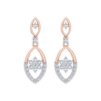 Sparkling Memory Rose Gold Diamond Earrings [rg]