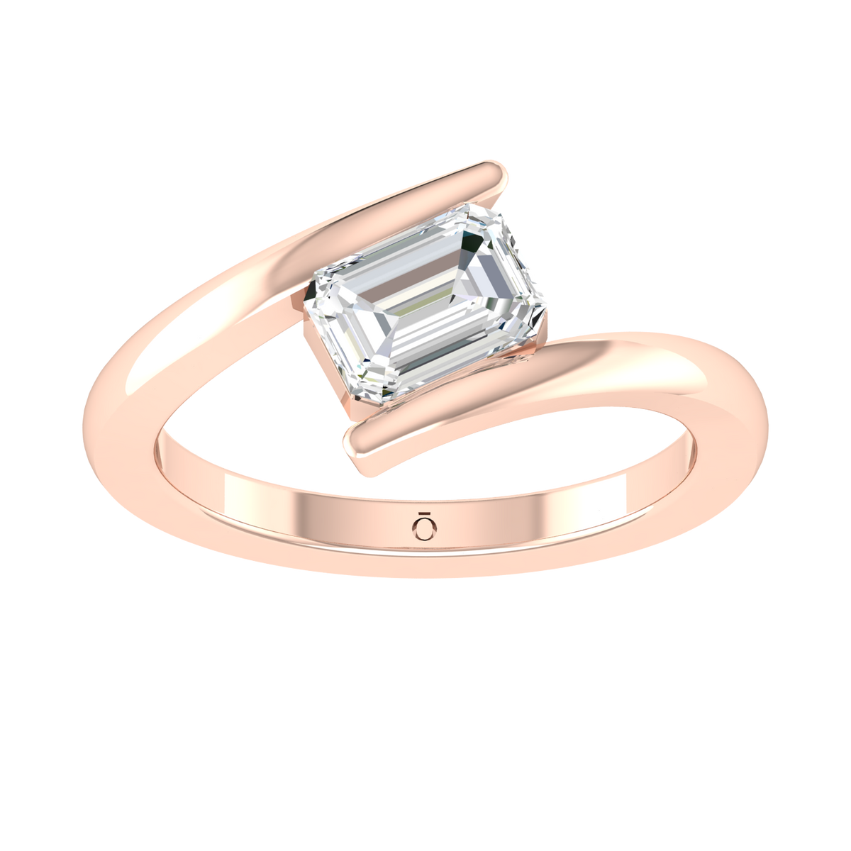 Rose Gold Lab Grown Diamond Ring - Emerald Grace [rg]