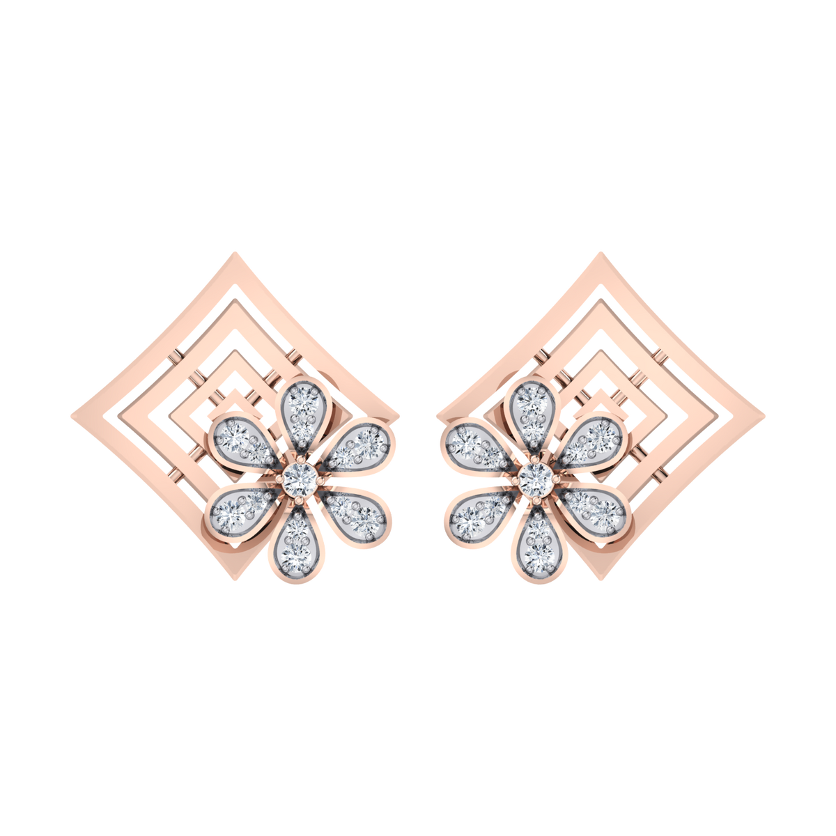 Sparkling Horizons Rose Gold Diamond Earrings [rg]