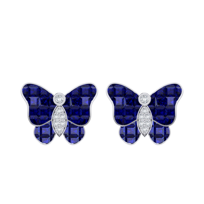 Butterfly Dream White Gold Diamond Earrings [wg]