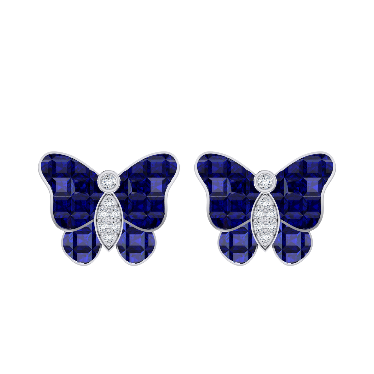 Butterfly Dream White Gold Diamond Earrings [wg]