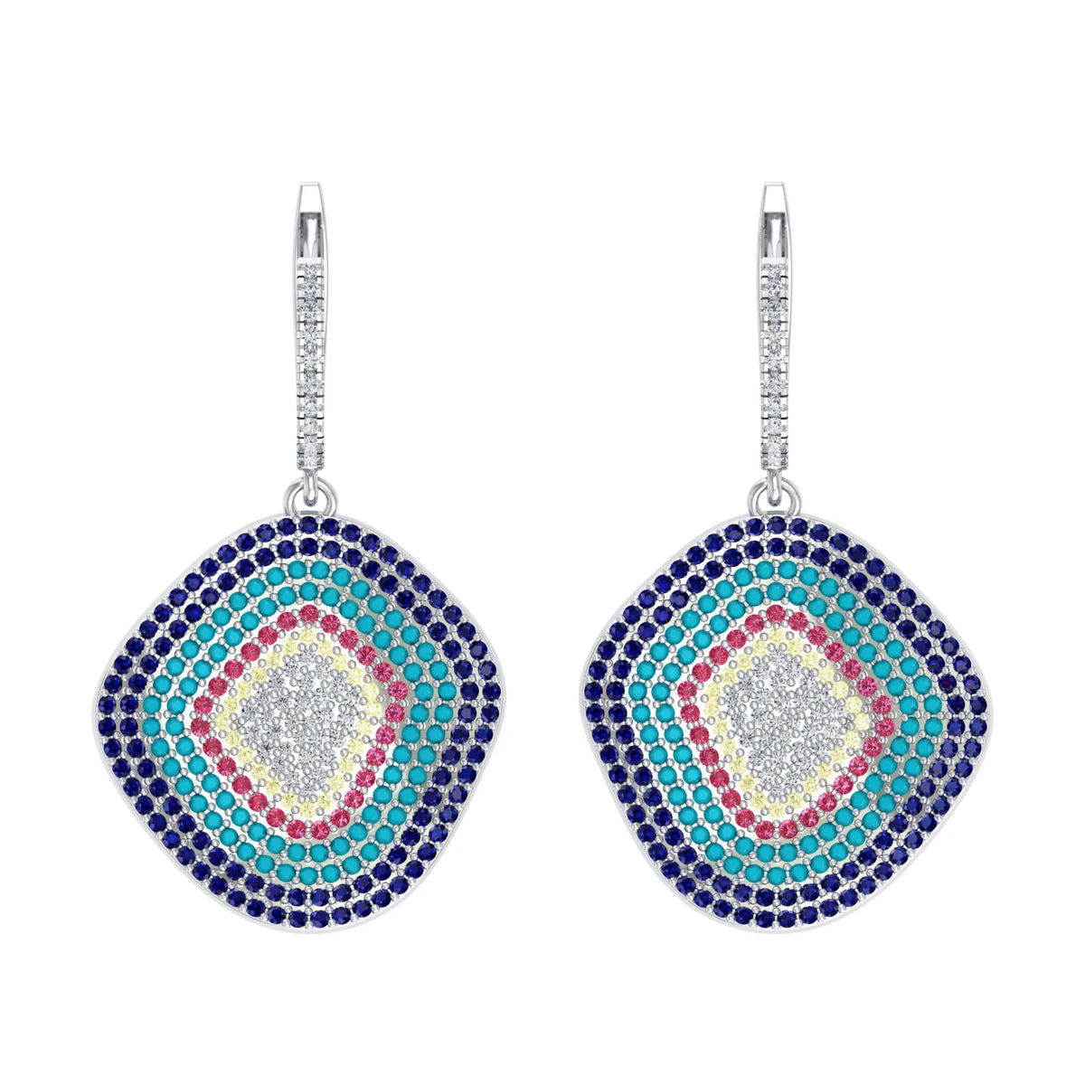 Lustre Bloom White Gold Diamond Earrings [wg]