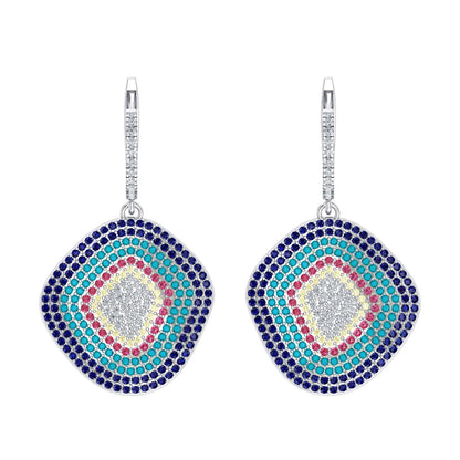 Lustre Bloom White Gold Diamond Earrings [wg]
