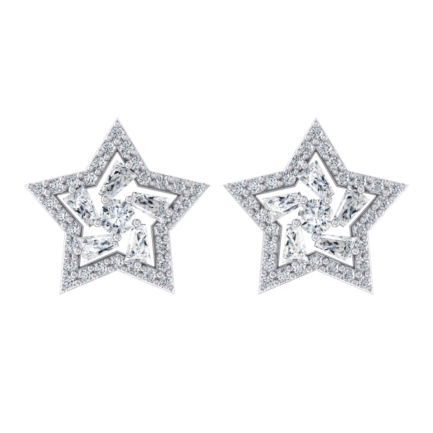 Celestial Charm White Gold Diamond Earrings [wg]
