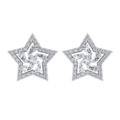 Celestial Charm White Gold Diamond Earrings [wg]