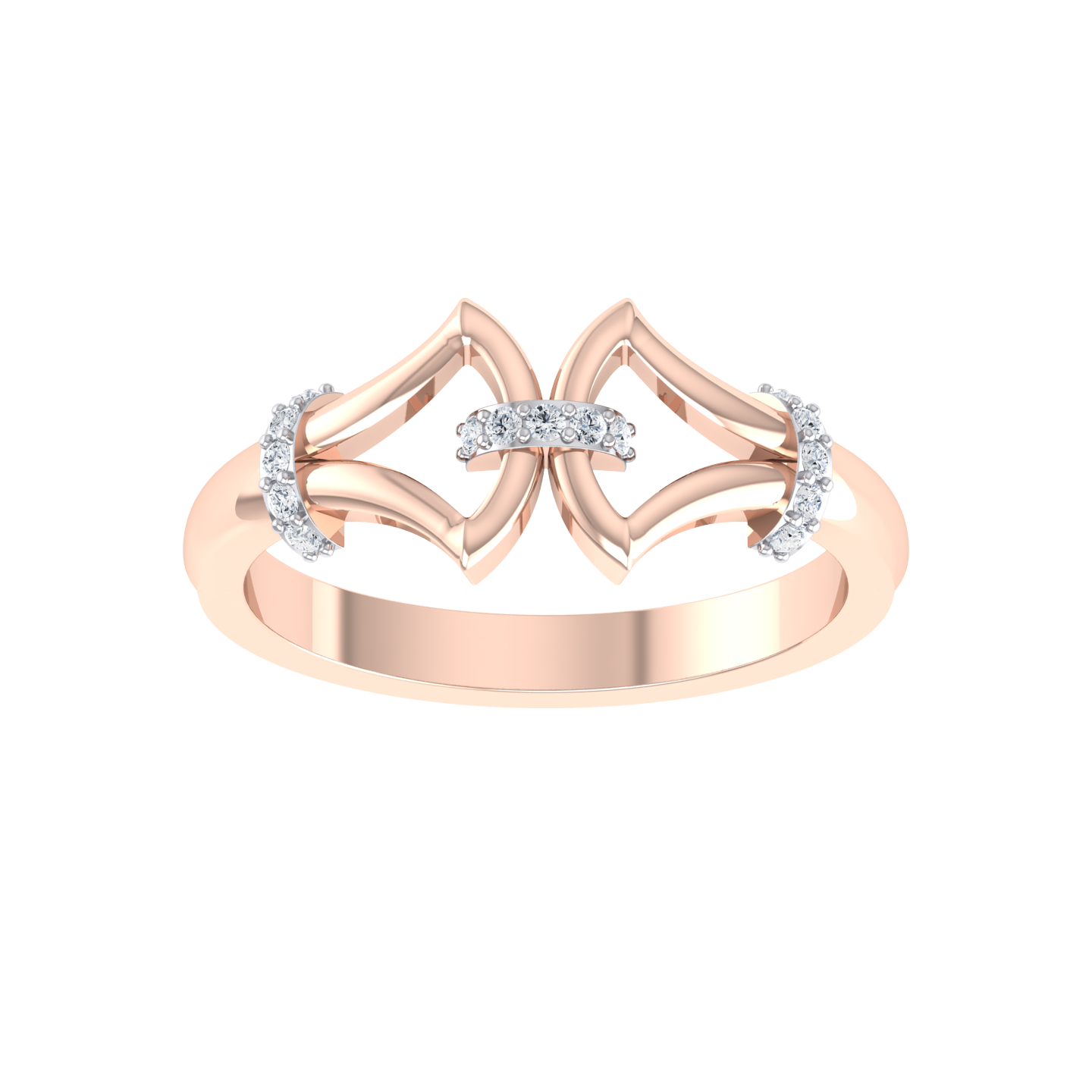 Gilded Arc Rose Gold Diamond Ring  [rg]