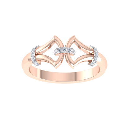Gilded Arc Rose Gold Diamond Ring  [rg]