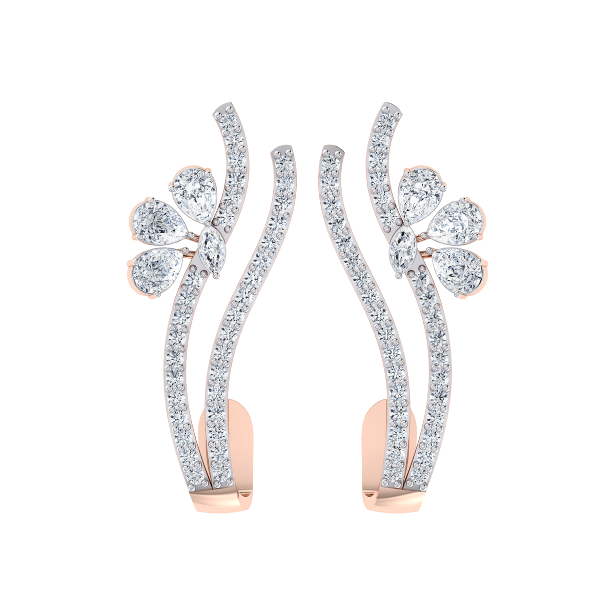 Sunshine Jewel Rose Gold Diamond Earrings [rg]