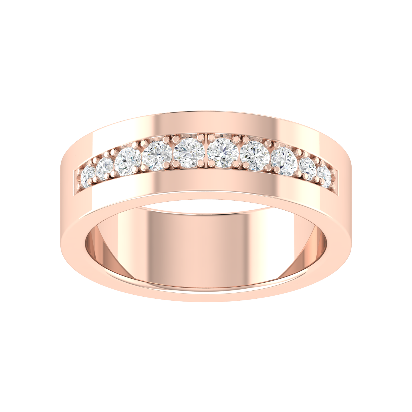 Halo Curve Rose Gold Diamond Ring [rg]
