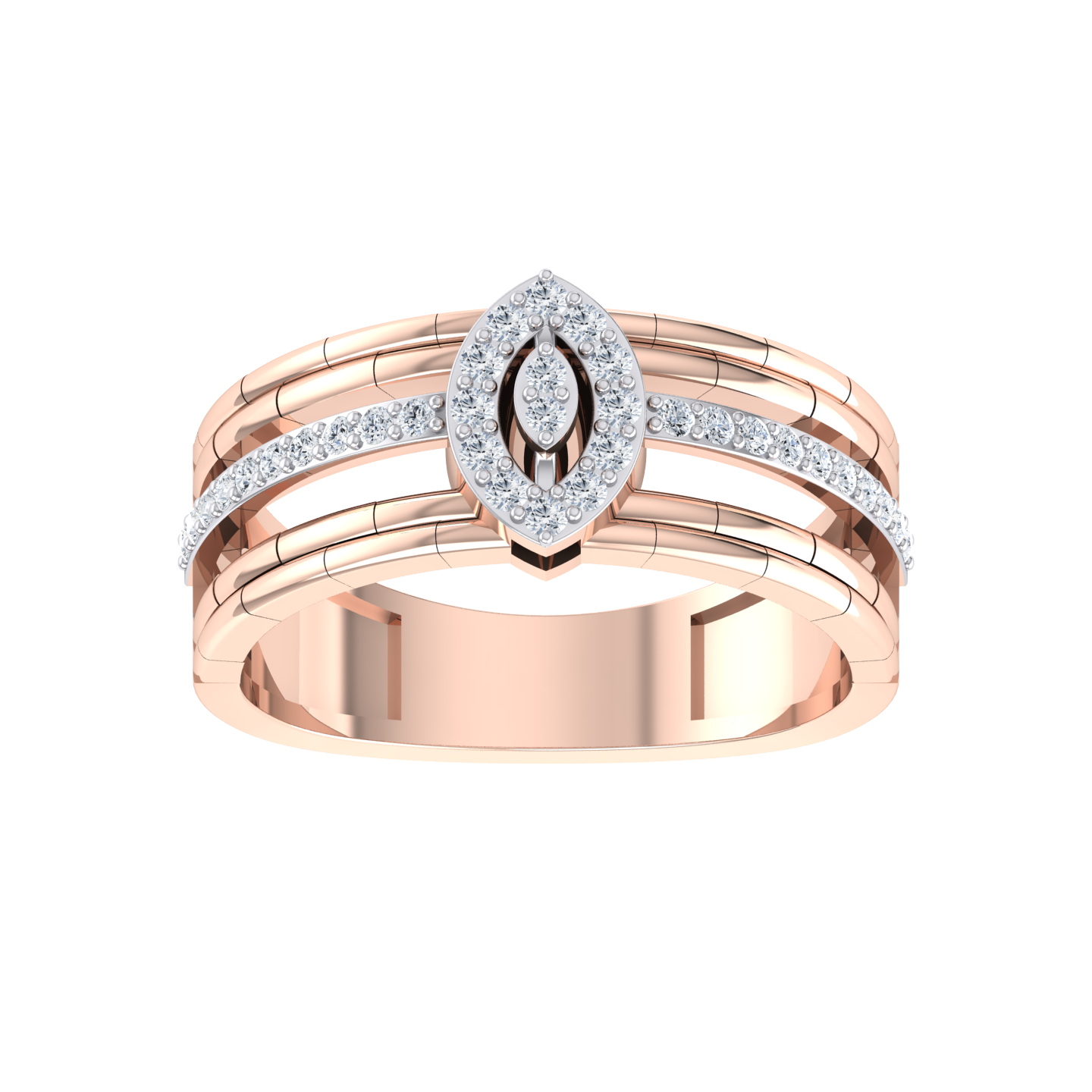 Rose Gold Lab Grown Diamond Ring - Divine Beauty  [rg]