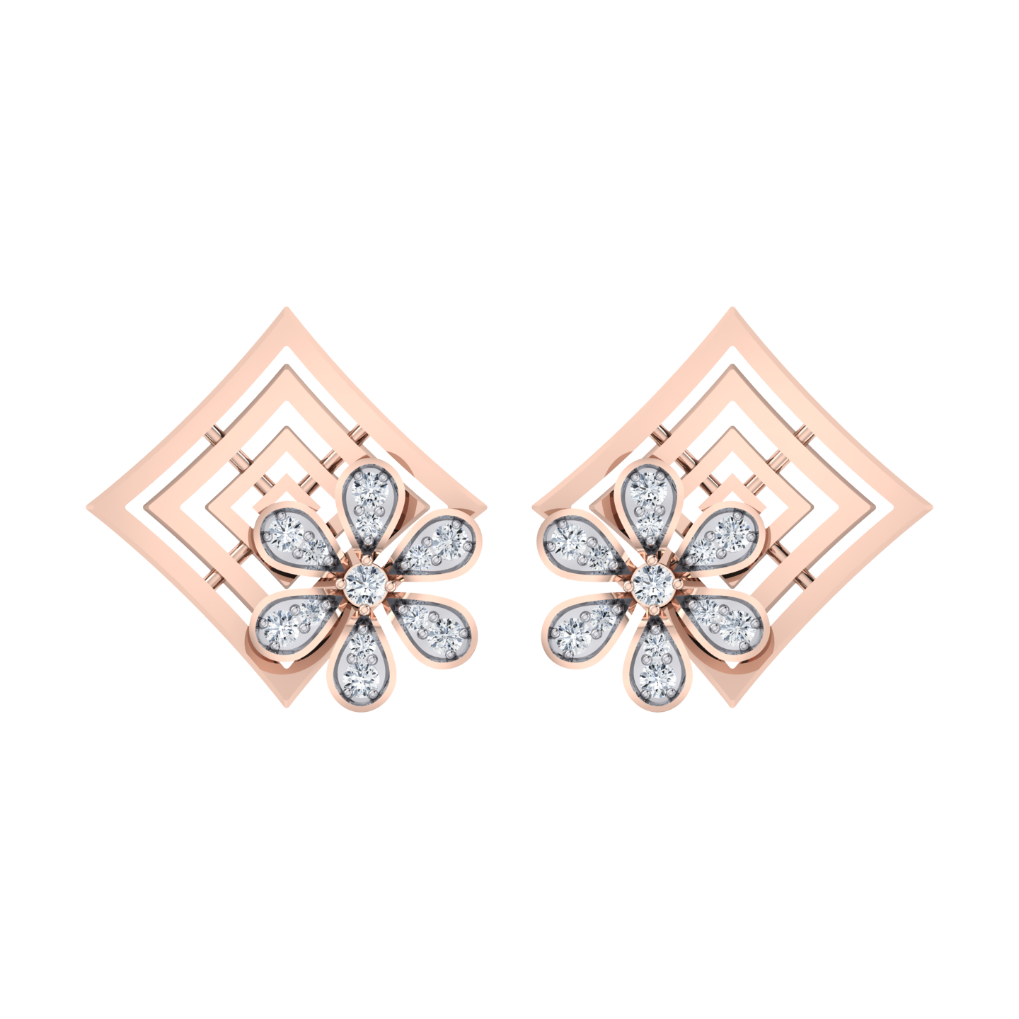 Sparkling Horizons Rose Gold Diamond Earrings [rg]