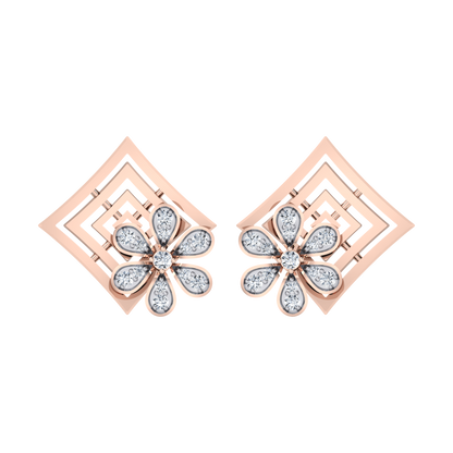 Sparkling Horizons Rose Gold Diamond Earrings [rg]