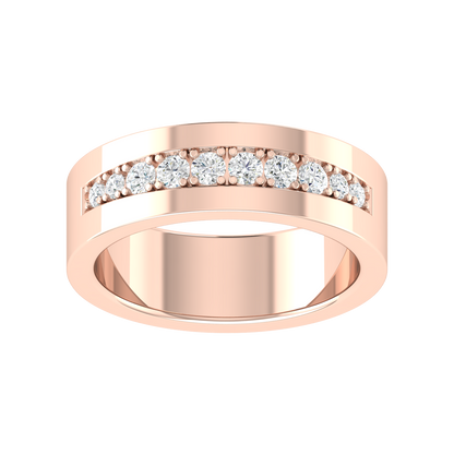 Halo Curve Rose Gold Diamond Ring [rg]