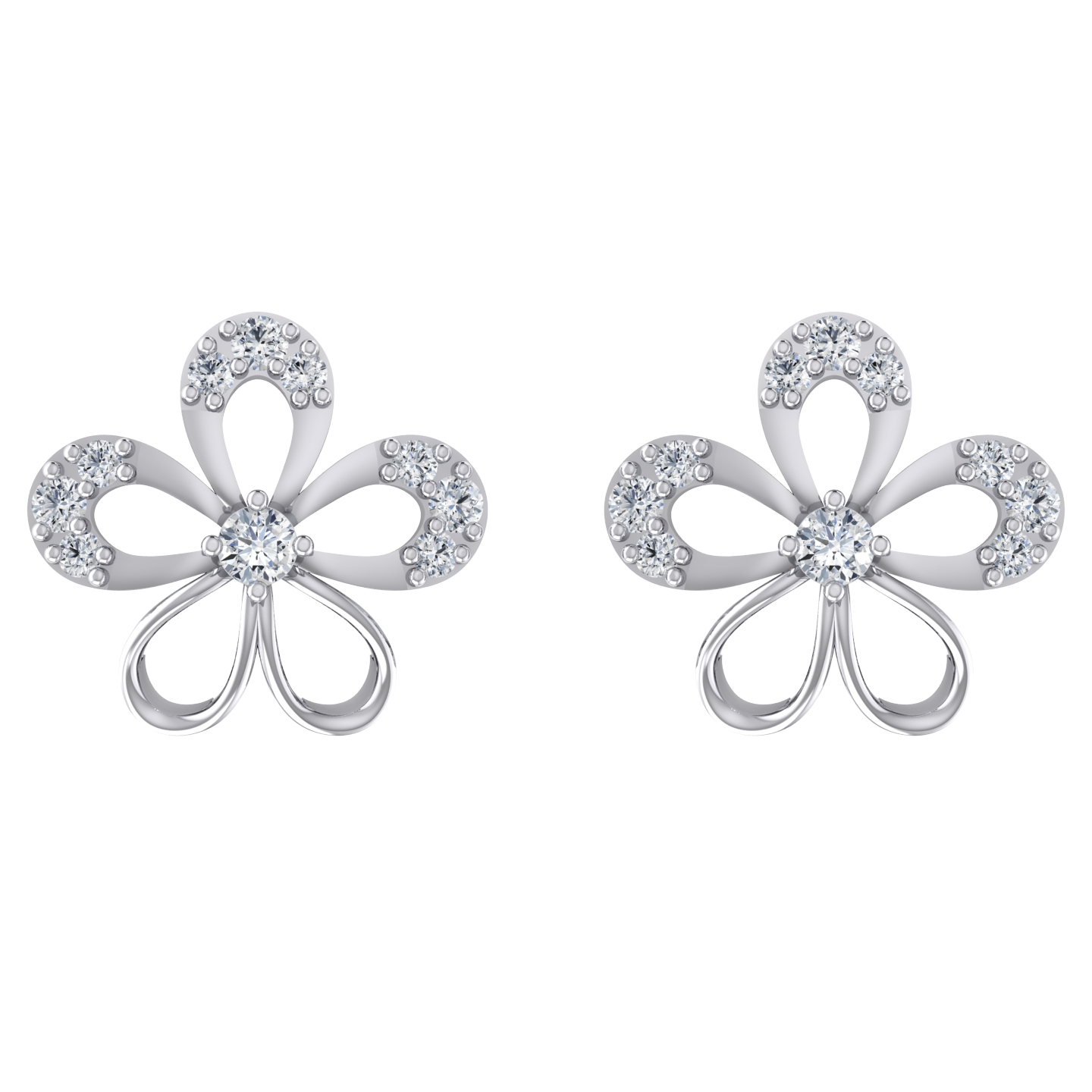 Stellar Studs White Gold Diamond Earrings [wg]