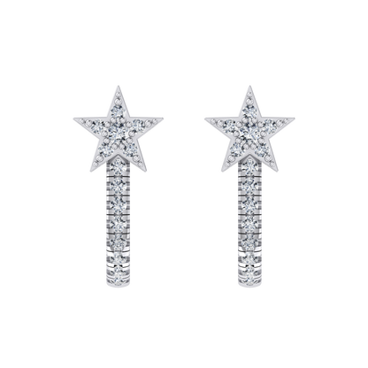 Brilliant Ray White Gold Diamond Earrings [wg]