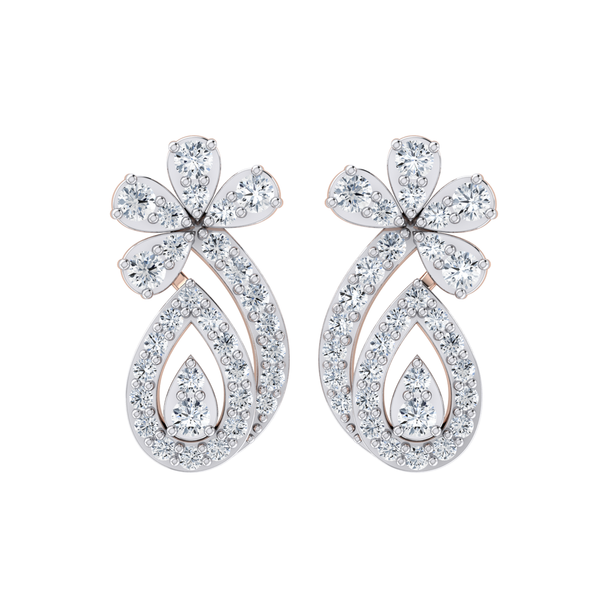 Glimmering Glamour Rose Gold Diamond Earrings [rg]