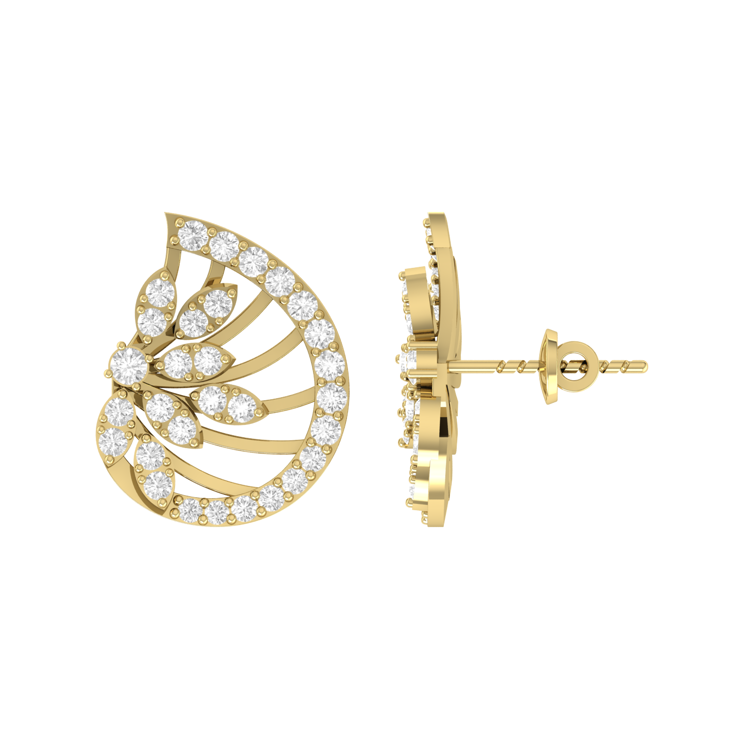 Yellow Gold Diamond Earrings- Diamond Forever [yg]