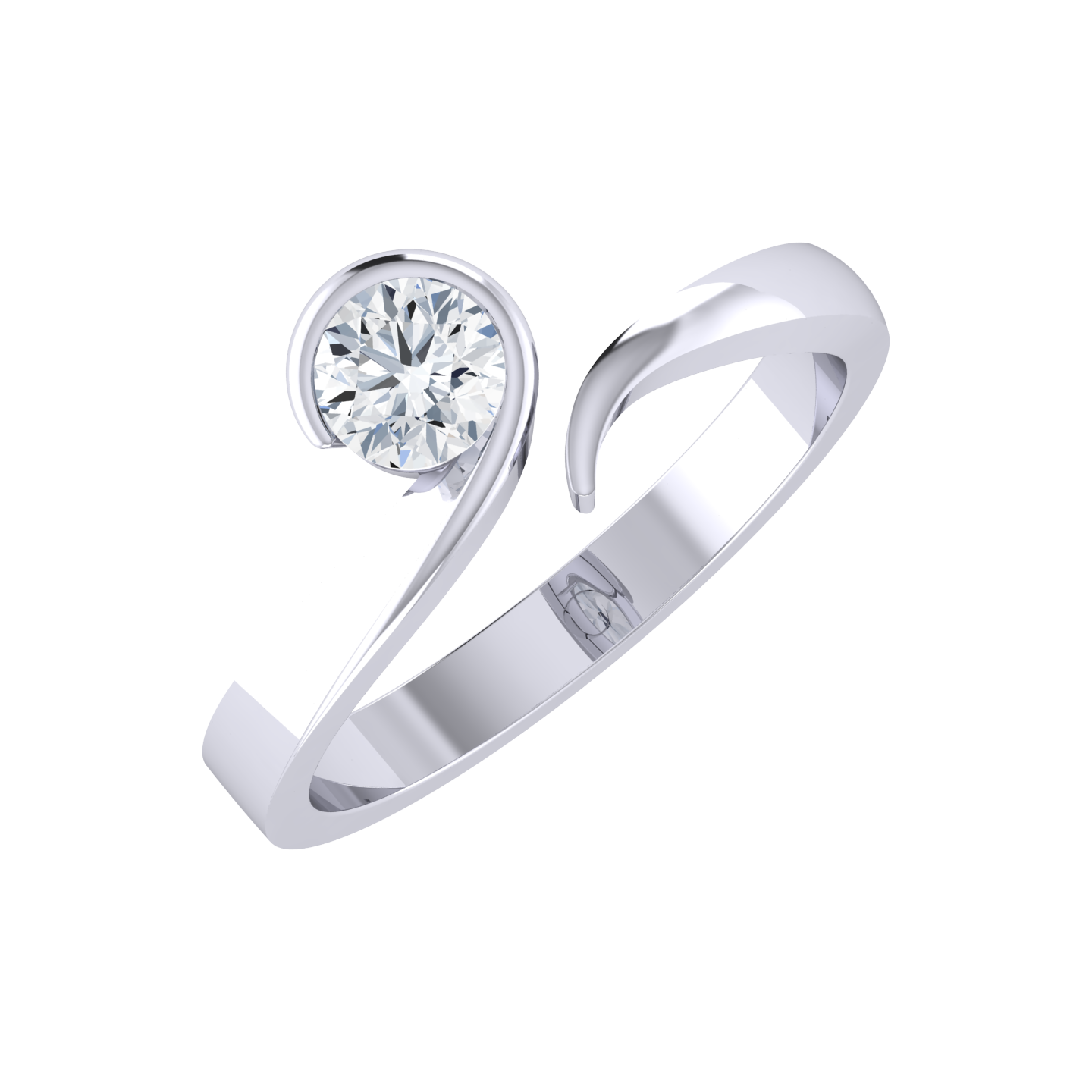 Lustrous Round White Gold Lab Grown Diamond [wg]