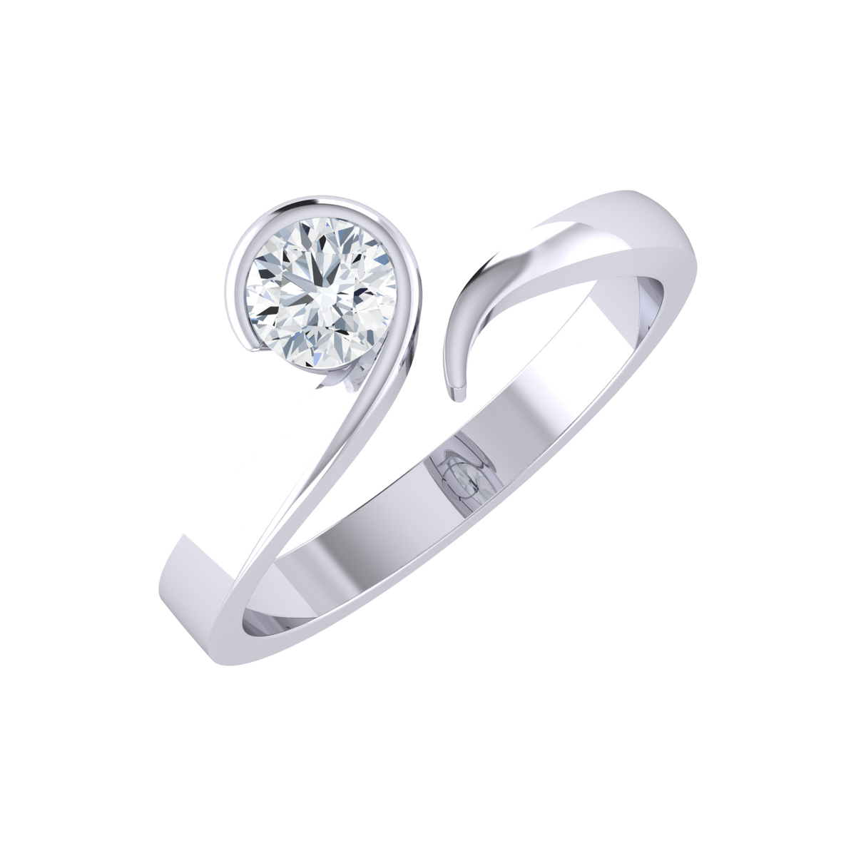 Lustrous Round White Gold Lab Grown Diamond [wg]