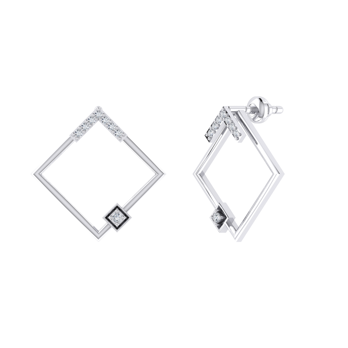 White Gold Diamond Earrings - Twilight Treasures [wg]