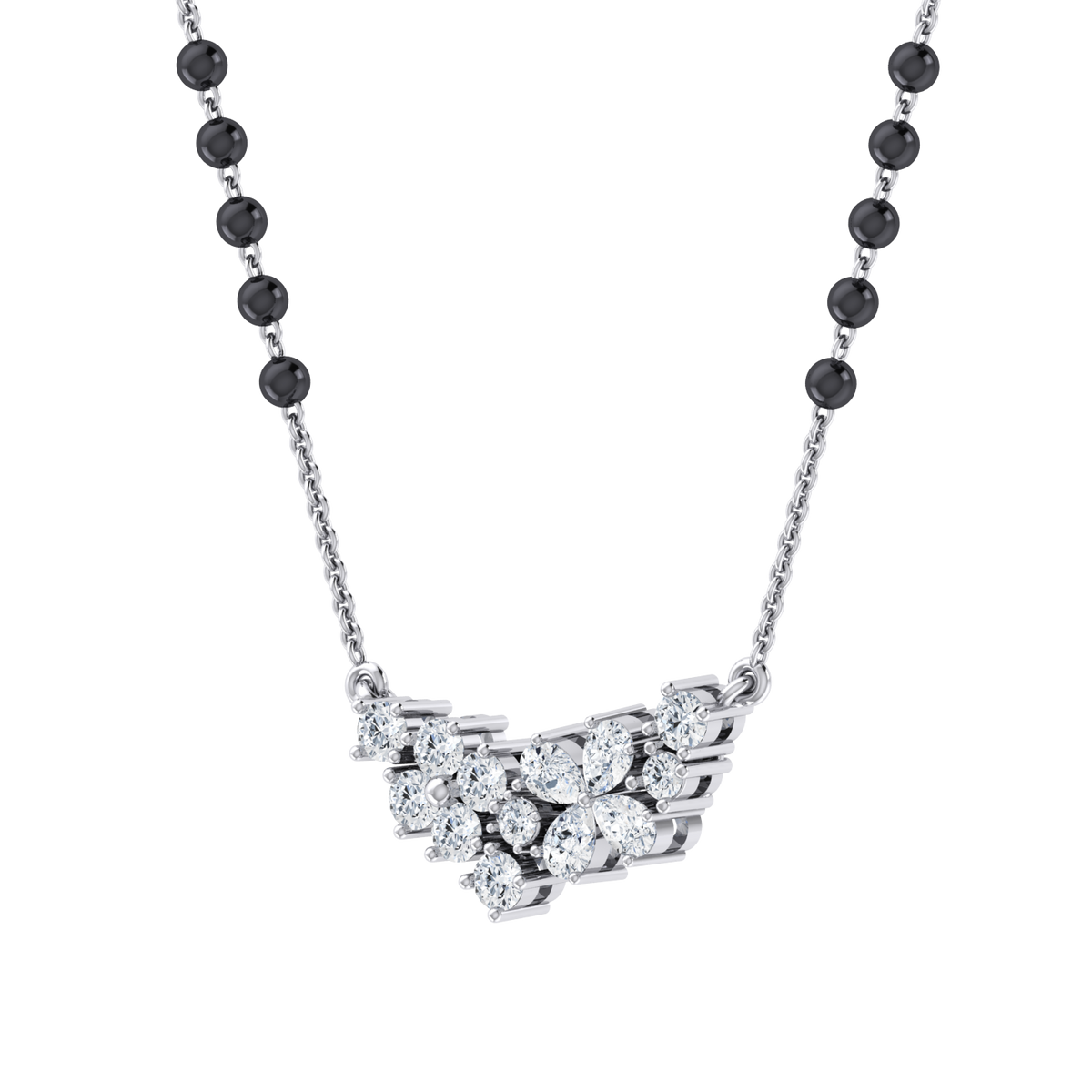 White Gold Diamond Mangalsutra - Sparkling Serenity [wg]
