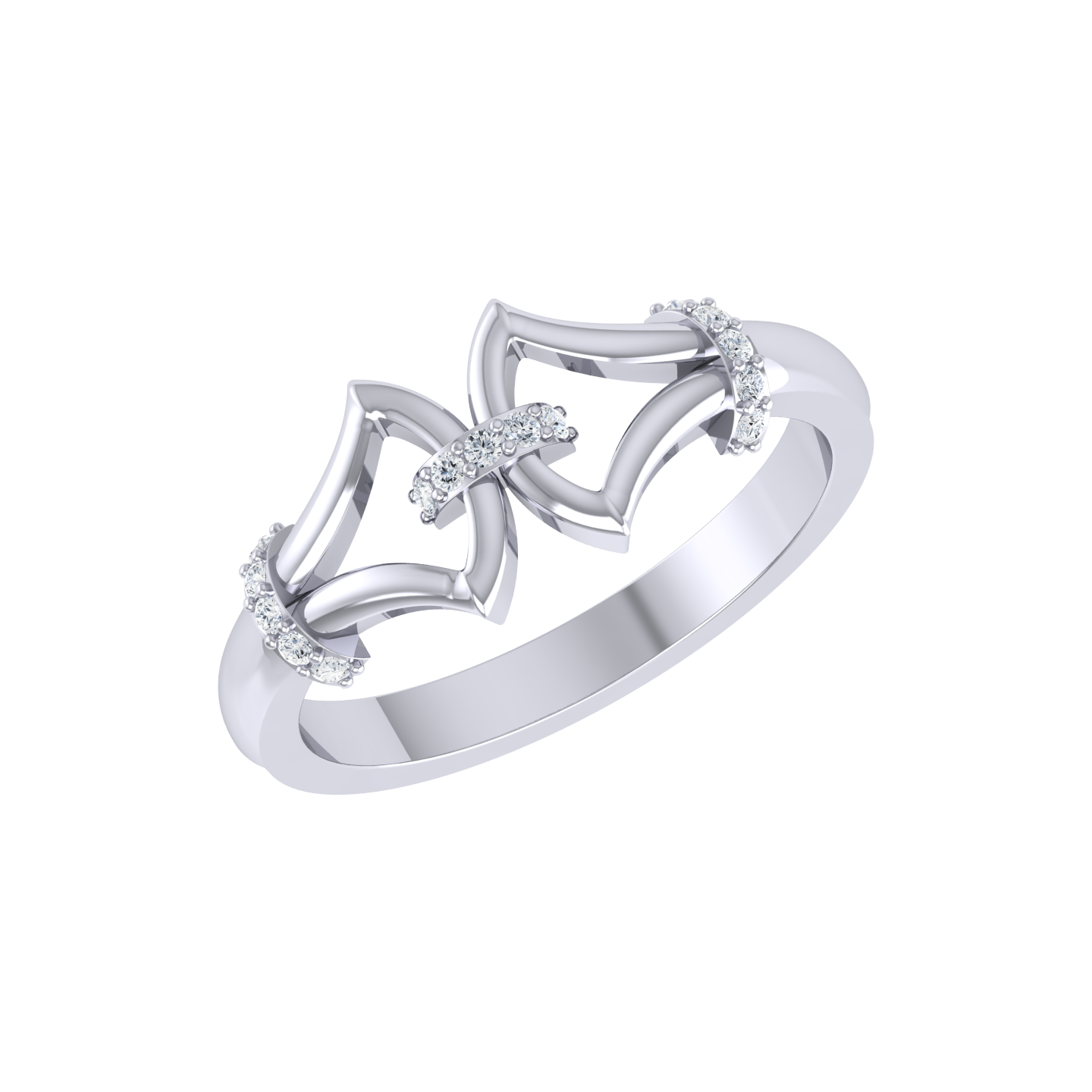 White Gold Diamond Ring  - Gilded Arc [wg]