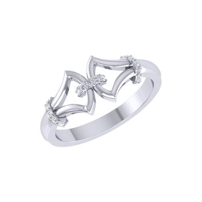 White Gold Diamond Ring  - Gilded Arc [wg]