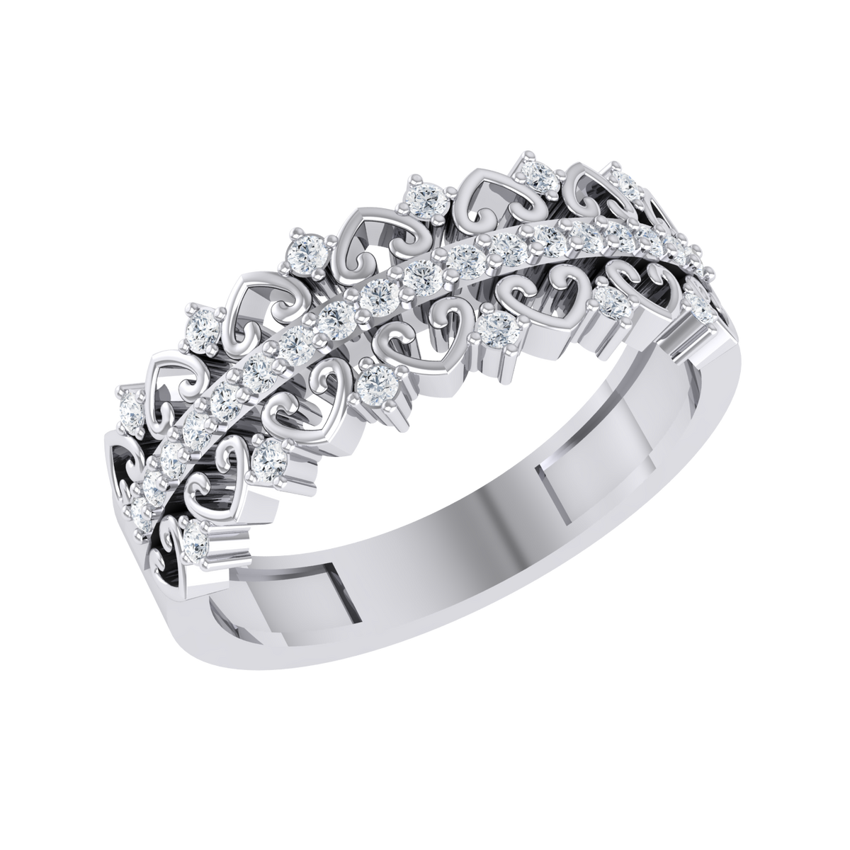 White Gold Customised Diamond Ring - Made With Passion  [wg]