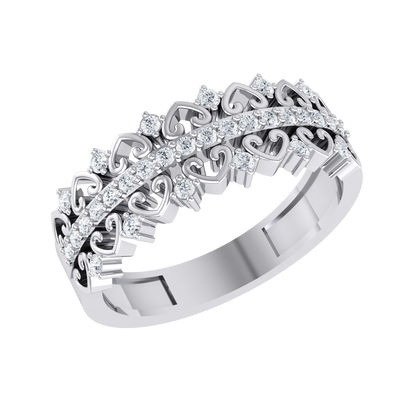 White Gold Customised Diamond Ring - Made With Passion  [wg]