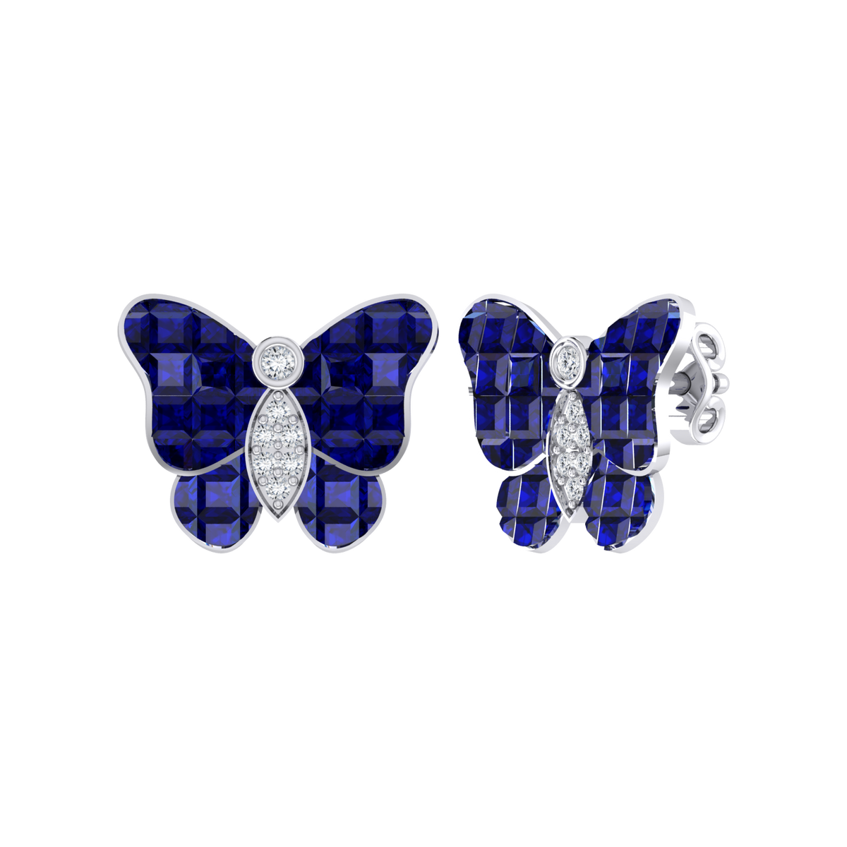 White Gold Diamond Earrings - Butterfly Dream [wg]
