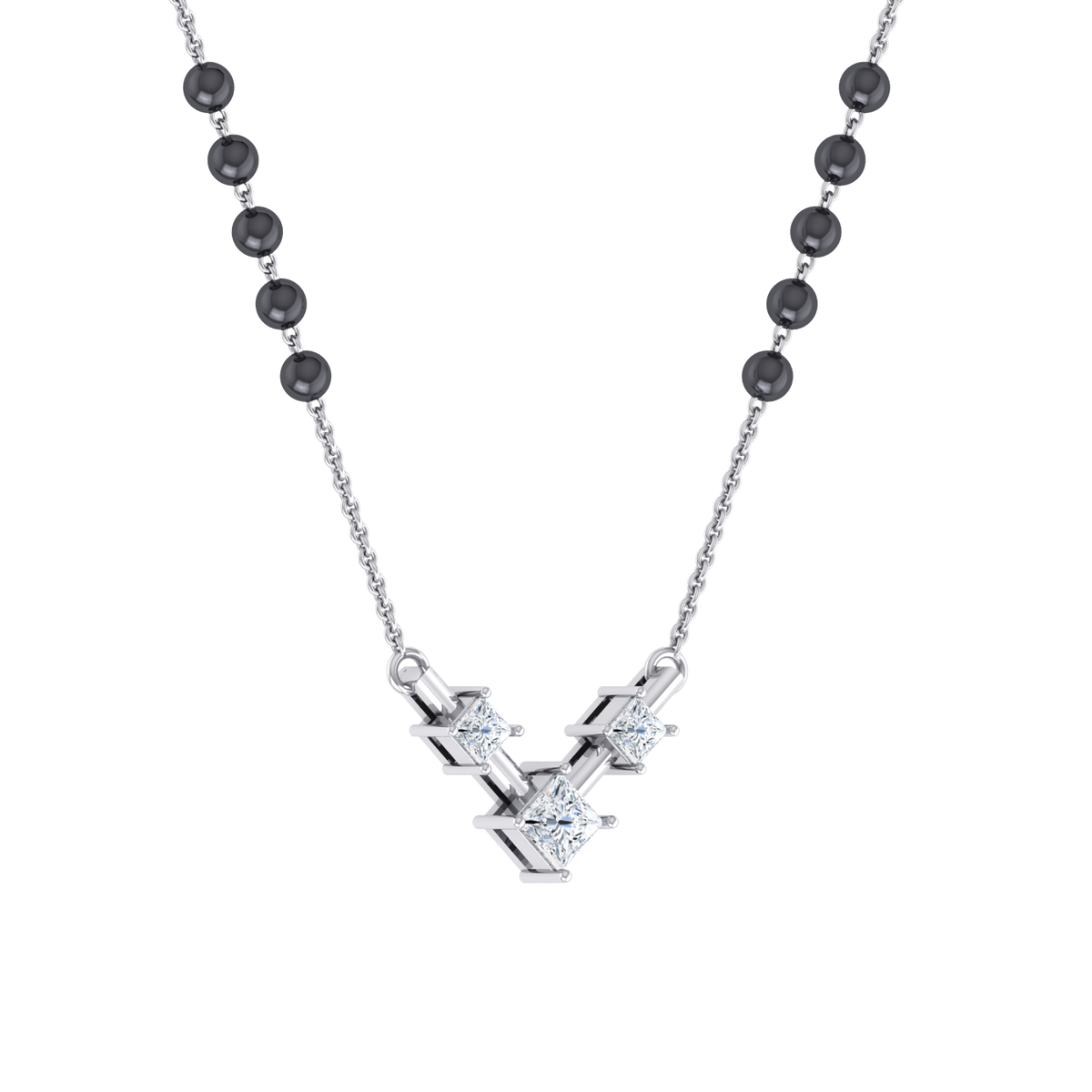 White Gold Diamond Mangalsutra - Pure Elegance [wg]