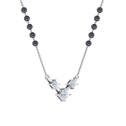 White Gold Diamond Mangalsutra - Pure Elegance [wg]